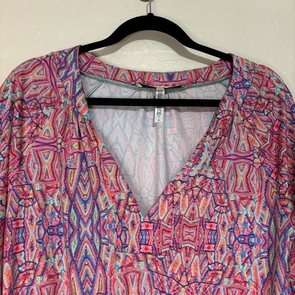 Nanette Lepore Swim Pink Solana Printed Jersey Tunic V-Neck Coverup Size S - Picture 9 of 13